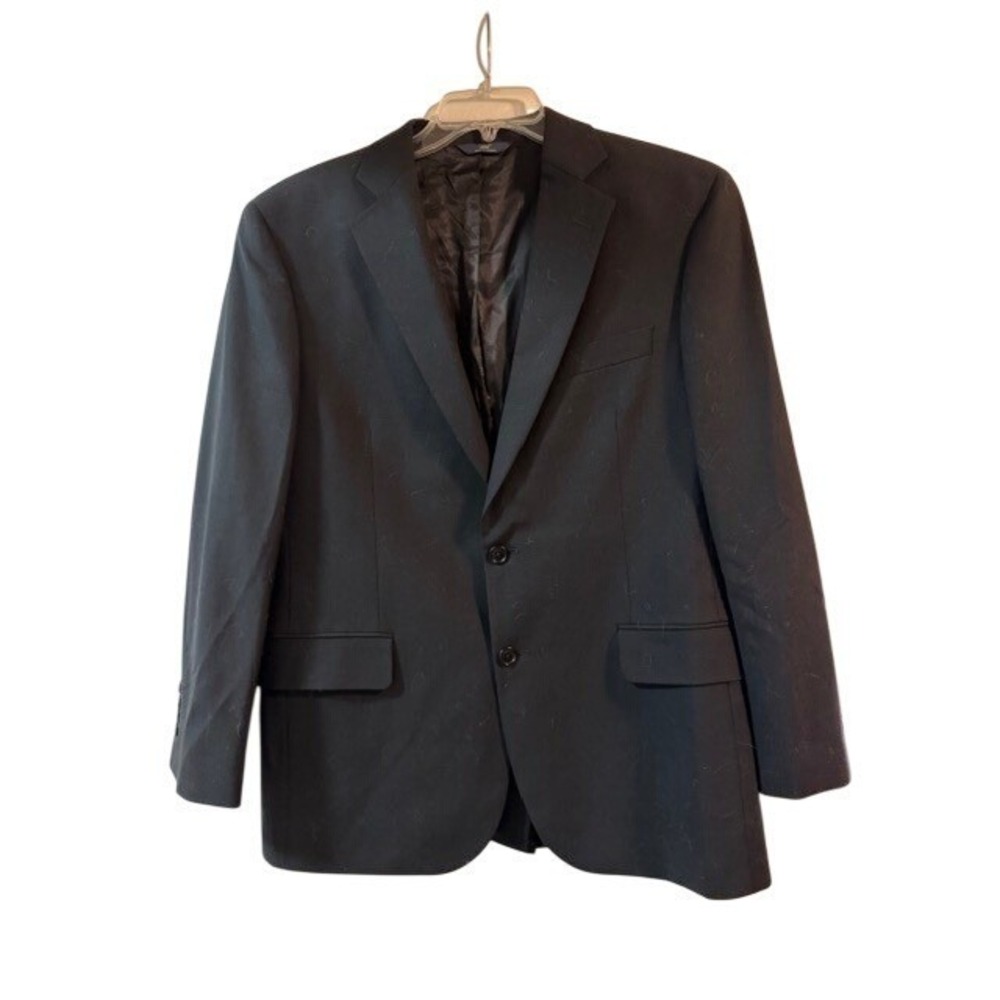 Brooks Brothers 346 Mens Black Wool Blend Blazer Jacket Stretch Size 41R EUC